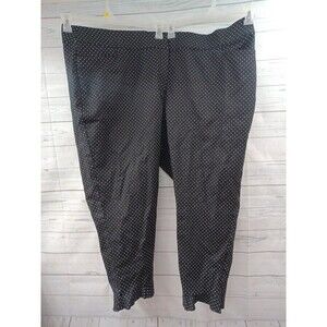 Lane Bryant Womens The Allie Polk a dot Black Stretch Ankle Pants Plus Sz 28